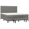 cadre de lit avec matelas Gris foncé 180x200cm Tissu
