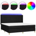 cadre de lit et matelas et LED Noir 200x200 cm Tissu