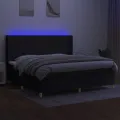 cadre de lit et matelas et LED Noir 200x200 cm Tissu