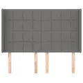 Tête de lit avec oreilles Gris foncé 147x16x118/128 cm Tissu