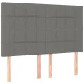 cadre de lit avec matelas Gris foncé 140x200cm Tissu