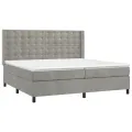 cadre de lit matelas et LED Gris clair 200x200 cm