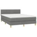 cadre de lit et matelas et LED Gris foncé 140x190 cm