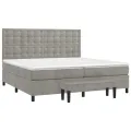 cadre de lit et matelas Gris clair 200x200cm Velours