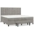 cadre de lit et matelas Gris clair 200x200cm Velours