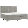 cadre de lit et matelas Gris clair 200x200cm Velours