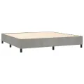 cadre de lit et matelas Gris clair 200x200cm Velours