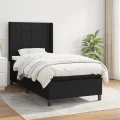 cadre de lit avec matelas Noir 100x200 cm Tissu