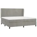cadre de lit et matelas Gris clair 200x200cm Velours