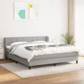 cadre de lit avec matelas Gris clair 180x200cm Tissu