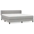 cadre de lit avec matelas Gris clair 180x200cm Tissu