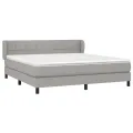cadre de lit avec matelas Gris clair 180x200cm Tissu