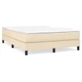 cadre de lit avec matelas Crème 160x200 cm Tissu
