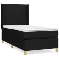 cadre de lit avec matelas Noir 100x200 cm Tissu
