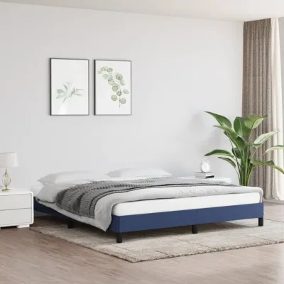 Cadre de lit Bleu 160x200 cm Tissu