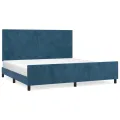 Cadre de lit avec tête de lit Bleu foncé 200x200 cm Velours
