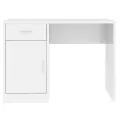 Bureau avec tiroir et armoire Blanc brillant 100x40x73 cm