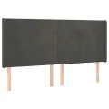 Tête de lit à LED Gris foncé 203x16x118/128 cm Velours