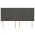 Tête de lit avec oreilles Gris foncé 203x16x118/128 cm Velours