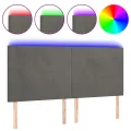 Tête de lit à LED Gris foncé 200x5x118/128 cm Velours