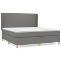 cadre de lit avec matelas Gris foncé 180x200cm Tissu