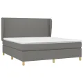 cadre de lit avec matelas Gris foncé 180x200cm Tissu