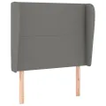 Tête de lit avec oreilles Gris foncé 93x23x118/128 cm Tissu
