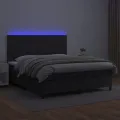 cadre de lit avec matelas et LED Noir 180x200 cm