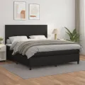 cadre de lit avec matelas Noir 180x200 cm Similicuir