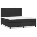cadre de lit avec matelas Noir 180x200 cm Similicuir