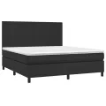 cadre de lit avec matelas Noir 180x200 cm Similicuir