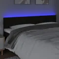 Tête de lit à LED Noir 180x5x78/88 cm Tissu