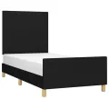 Cadre de lit avec tête de lit Noir 90x200 cm Tissu