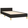 Cadre de lit avec tête de lit Noir 90x200 cm Tissu