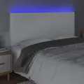 Tête de lit à LED Blanc 180x5x118/128 cm Similicuir