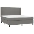 cadre de lit avec matelas Gris foncé 180x200cm Tissu