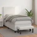 cadre de lit avec matelas Blanc 90x190 cm Similicuir