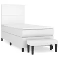 cadre de lit avec matelas Blanc 90x190 cm Similicuir