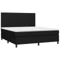 cadre de lit et matelas et LED Noir 180x200 cm Tissu