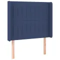 cadre de lit matelas et LED Bleu 100x200 cm Tissu