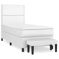 cadre de lit avec matelas Blanc 90x200 cm Similicuir