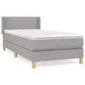 cadre de lit avec matelas Gris clair 90x200 cm Tissu