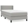 cadre de lit et matelas Gris clair 90x190 cm Tissu
