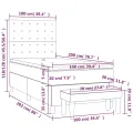 cadre de lit et matelas Gris clair 100x200cm Velours