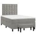 cadre de lit et matelas Gris clair 120x200cm Velours