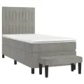 cadre de lit et matelas Gris clair 90x190 cm Velours