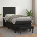 cadre de lit avec matelas Noir 80x200cm Similicuir