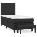 cadre de lit avec matelas Noir 80x200cm Similicuir