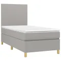 cadre de lit avec matelas et LED Gris clair 80x200cm