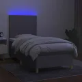 cadre de lit avec matelas et LED Gris clair 80x200cm